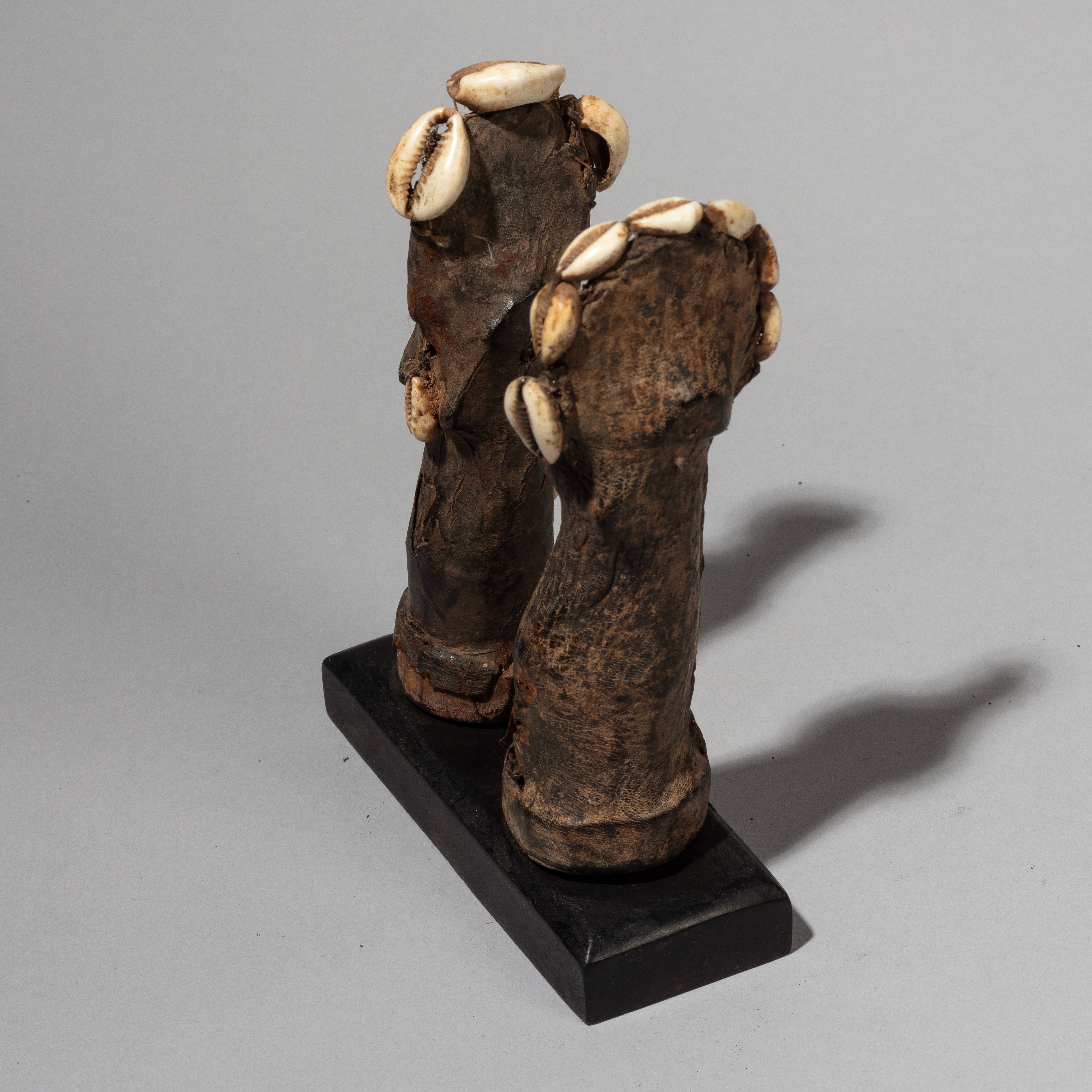 A PAIR OF LEATHER COVERED DOLLS,  MOSSI TRIBE BURKINA FASO( No 2153)