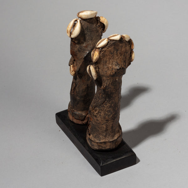 A PAIR OF LEATHER COVERED DOLLS,  MOSSI TRIBE BURKINA FASO( No 2153)