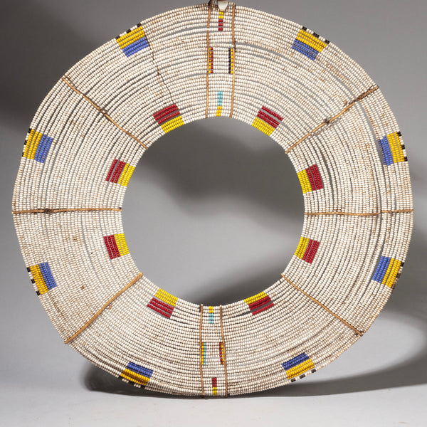 AN EXTRA LARGE GRAPHIC BEADED NECKLACE FROM MAASAI TRIBE OF KENYA ( No 2182)