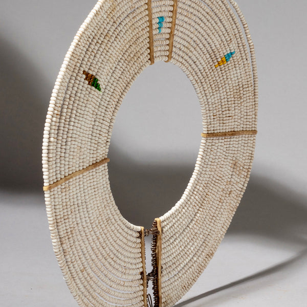 A PURE GLASS BEADED COLLAR WITH SUBTLE DESIGN , MAASAI TRIBE OF KENYA ( No 2235)