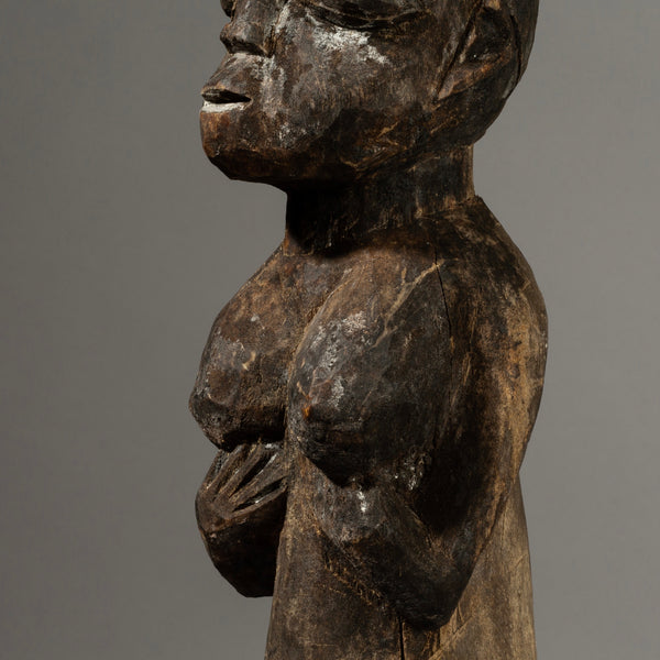 A TALL FON ALTAR FIGURE WITH CEREMONIAL LIBATIONS, BENIN WEST AFRICA ( No 548)