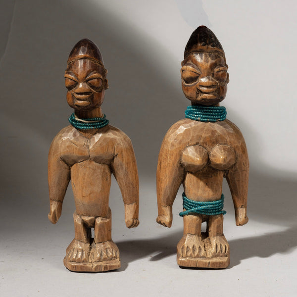 A PAIR OF HANDSOME VENAVI DOLLS FROM EWE TRIBE GHANA W.AFRICA ( No 1141 )