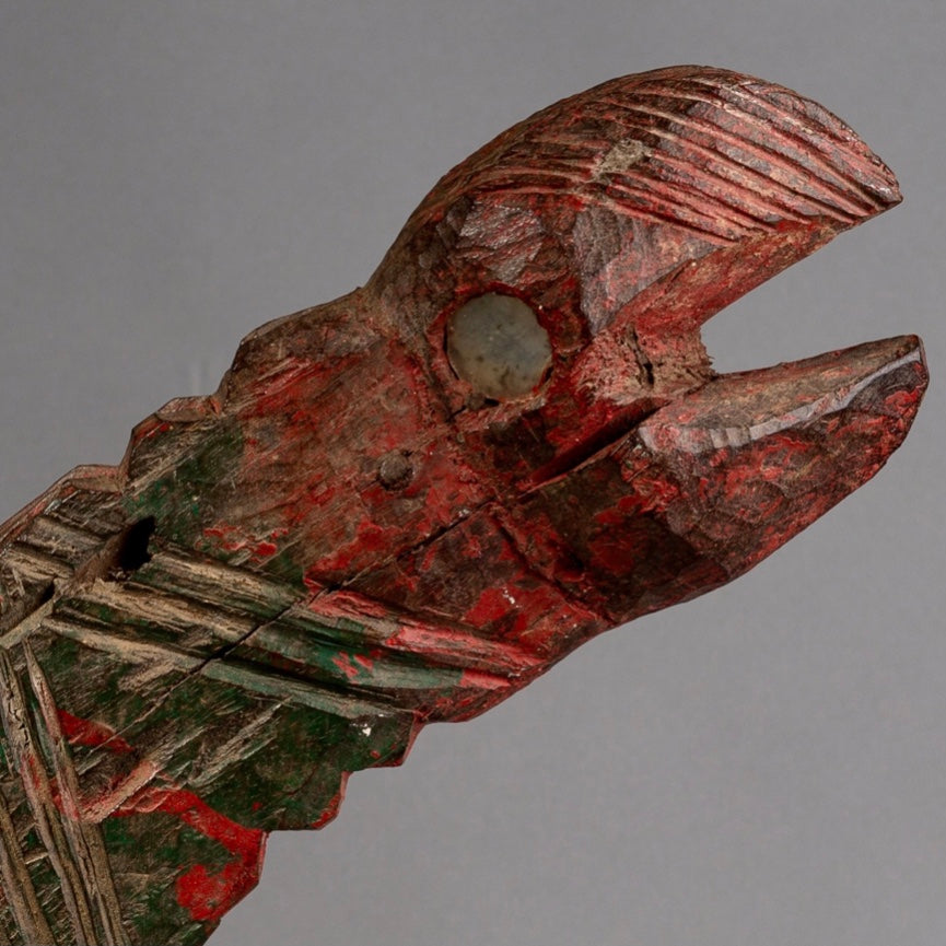 A LARGE POLYCHROME FISH PUPPET FROM NIGERIA ( No 1669)