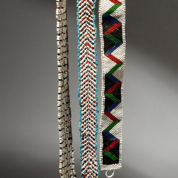 3 GRAPHIC TRADE BEAD NECKLACES FROM THE XHOSA TRIBE SOUTH AFRICA( No 1797)