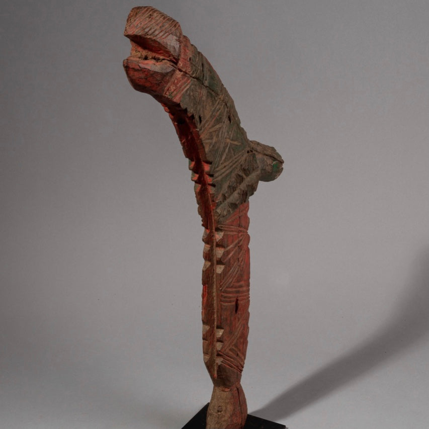 A LARGE POLYCHROME FISH PUPPET FROM NIGERIA ( No 1669)