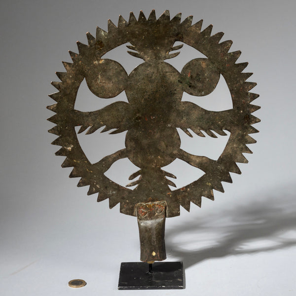 AN ANTIQUE PROCESSIONAL BRONZE STAFF FROM A UK COLLECTION ( No 1486)