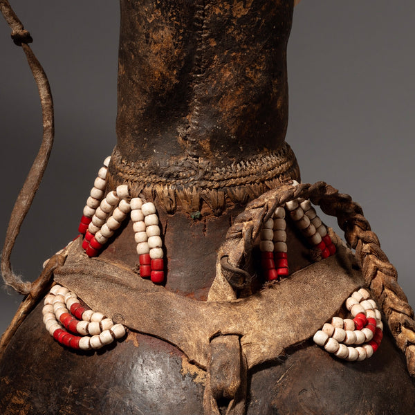A WONDERFULLY PATINATED GOURD VESSEL FROM TURKANA TRIBE KENYA E. AFRICA ( No 1809)