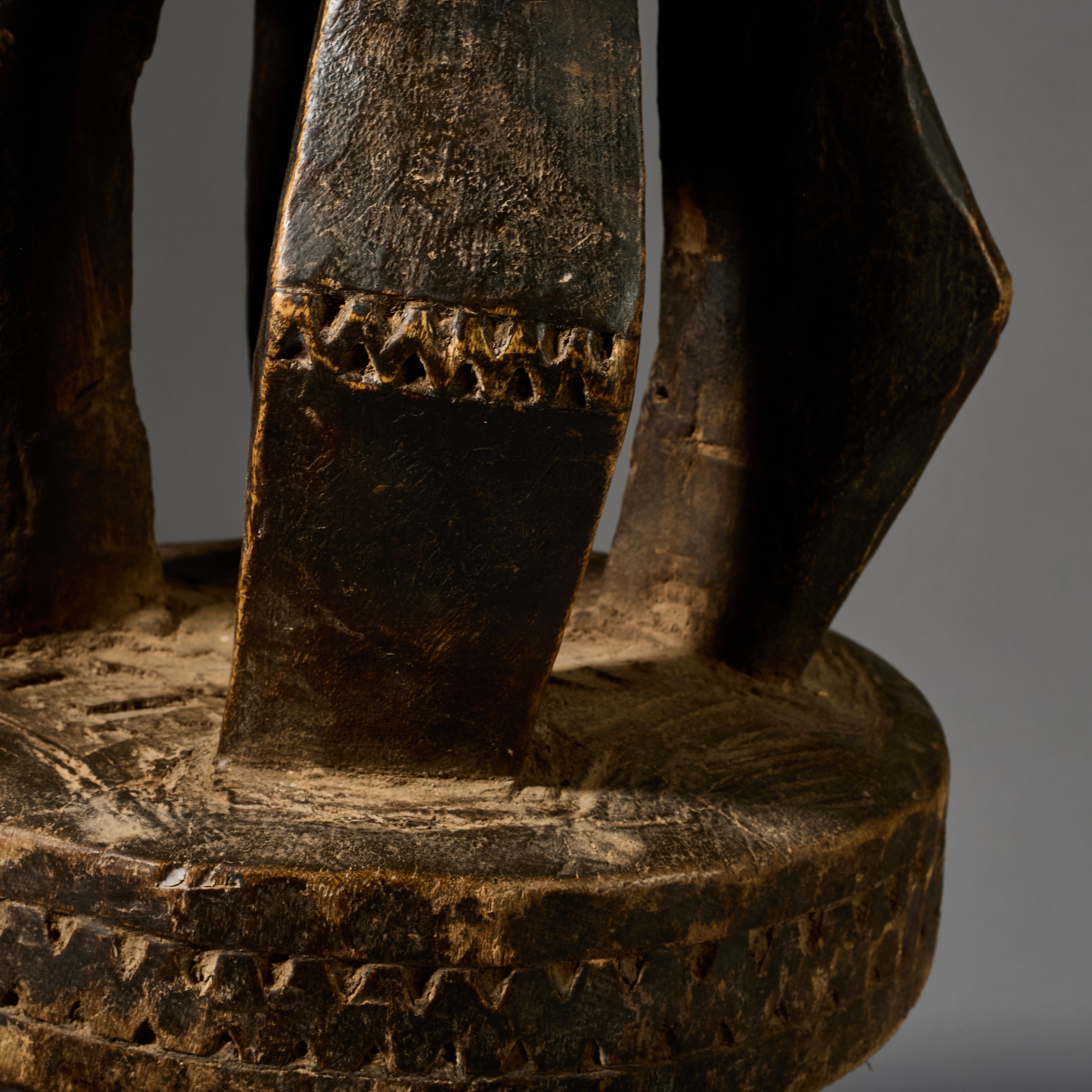A SOLID GEOMETRIC STOOL FROM THE DOGON TRIBE OF MALI WEST AFRICA( No 6259)