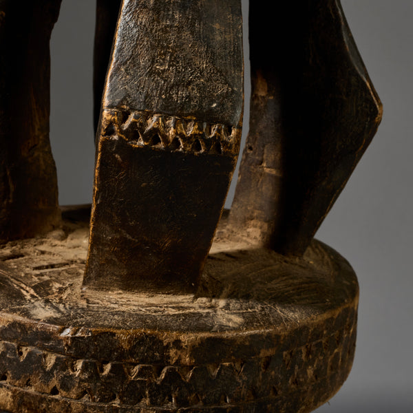 A SOLID GEOMETRIC STOOL FROM THE DOGON TRIBE OF MALI WEST AFRICA( No 6259)