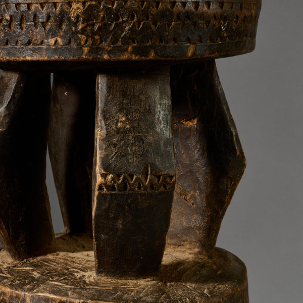 A SOLID GEOMETRIC STOOL FROM THE DOGON TRIBE OF MALI WEST AFRICA( No 6259)