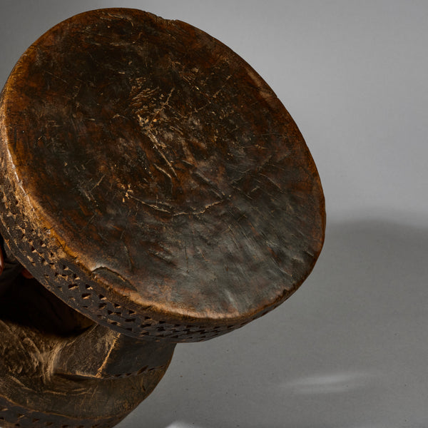 A SOLID GEOMETRIC STOOL FROM THE DOGON TRIBE OF MALI WEST AFRICA( No 6259)