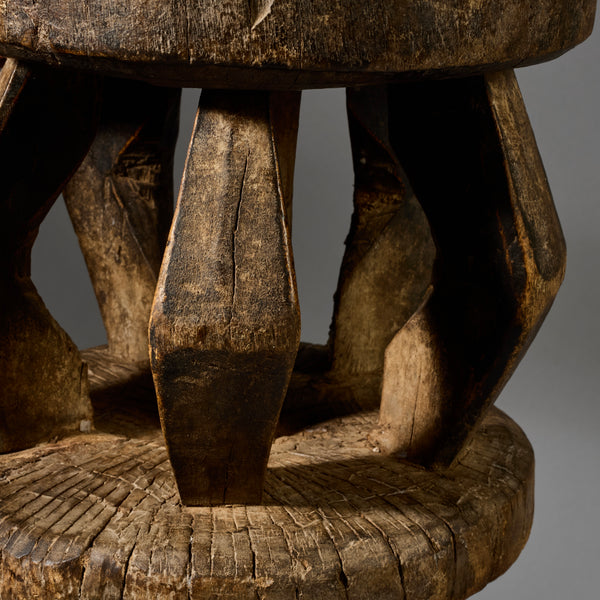 A SOLID GEOMETRIC STOOL FROM THE DOGON TRIBE OF MALI WEST AFRICA( No 6212)