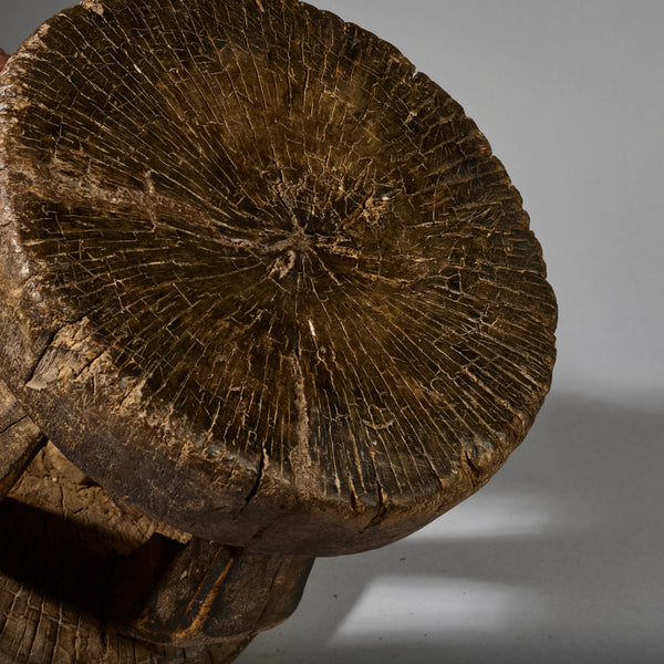A SOLID GEOMETRIC STOOL FROM THE DOGON TRIBE OF MALI WEST AFRICA( No 6212)