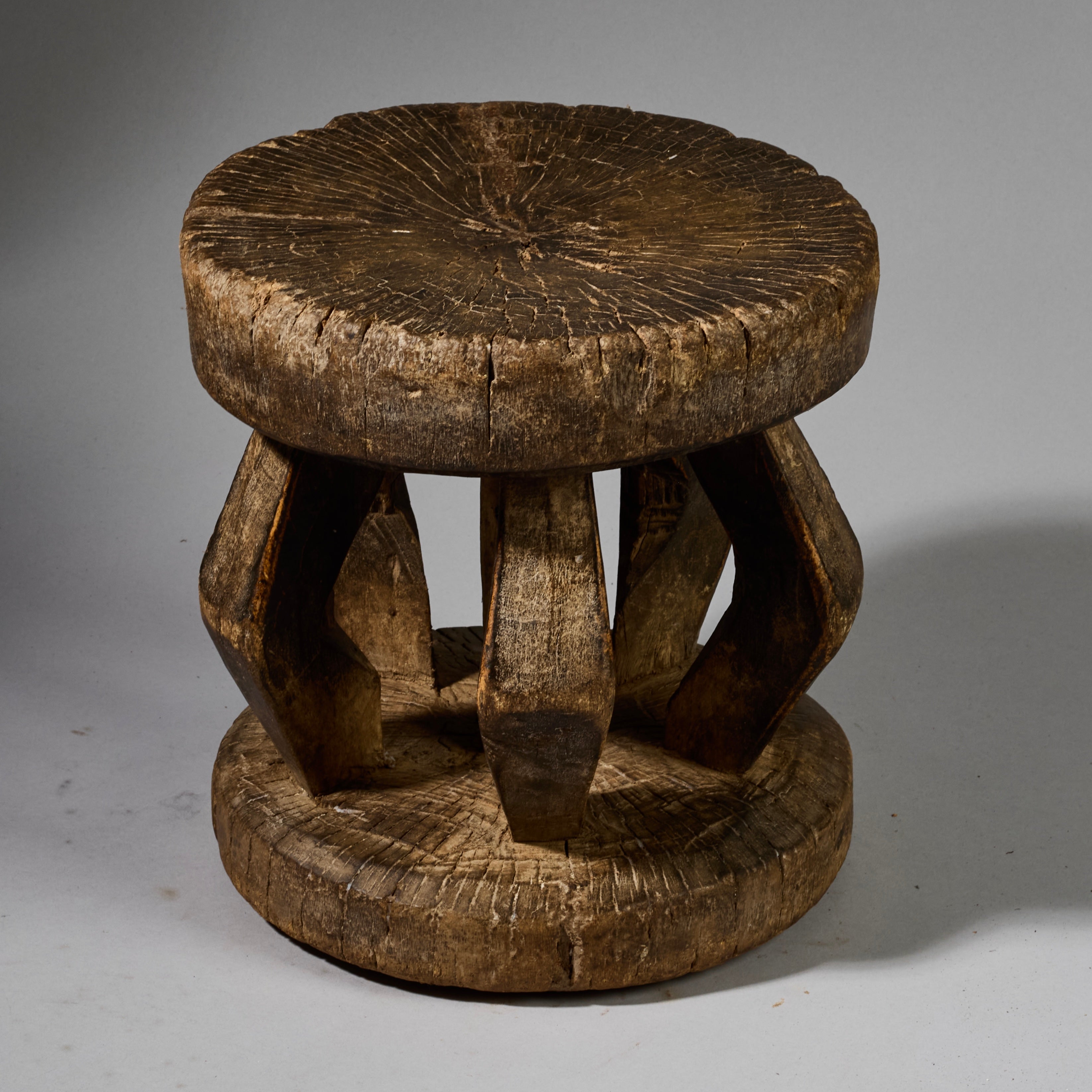 A SOLID GEOMETRIC STOOL FROM THE DOGON TRIBE OF MALI WEST AFRICA( No 6212)