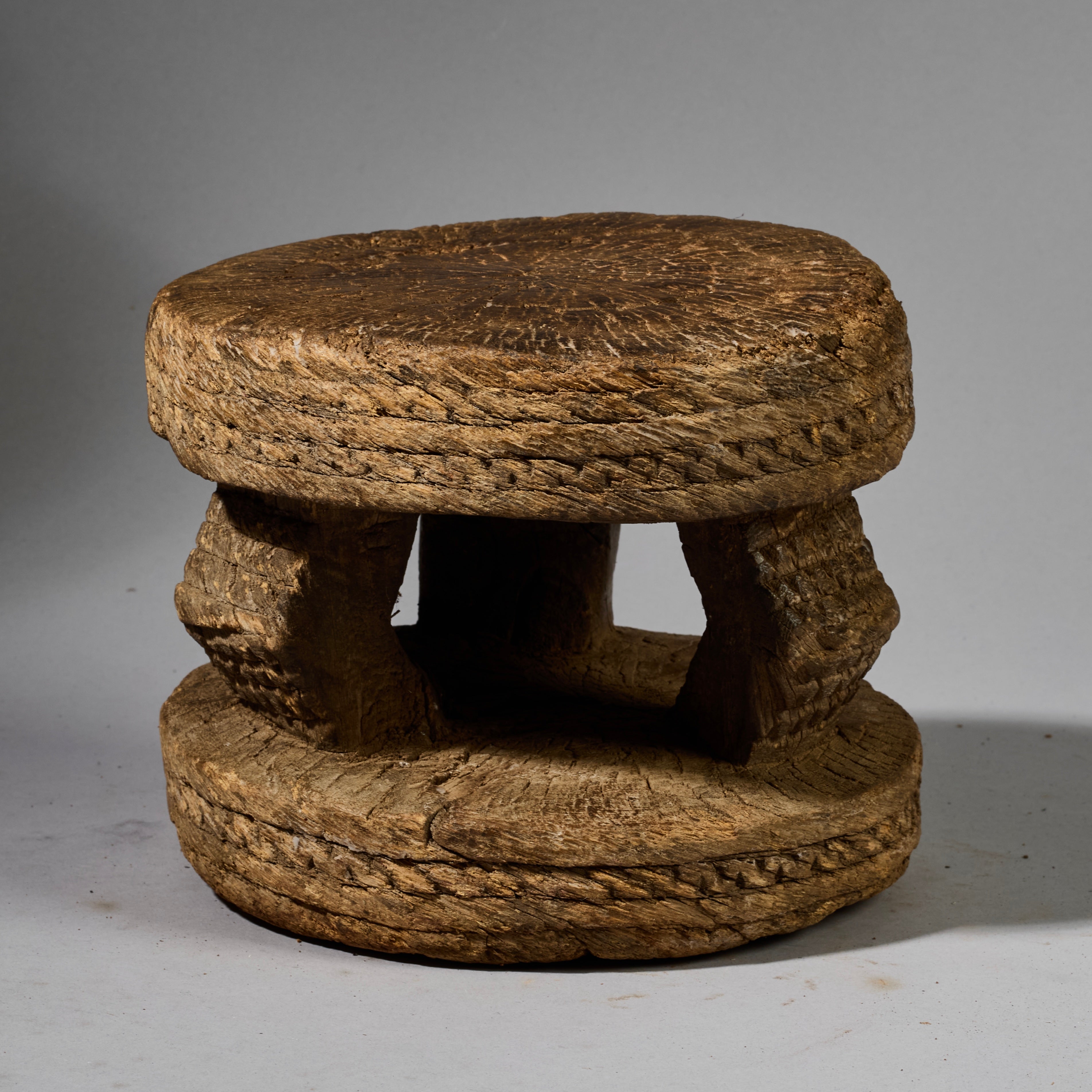 A MINATURE GEOMETRIC,SMALL  ENGRAVED STOOL FROM DOGON TRIBE OF MALI W.AFRICA ( No 5198)