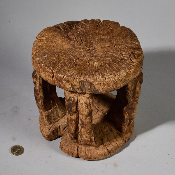 A SMALL, ENGRAVED STOOL FROM DOGON TRIBE OF MALI W.AFRICA ( No 5199)