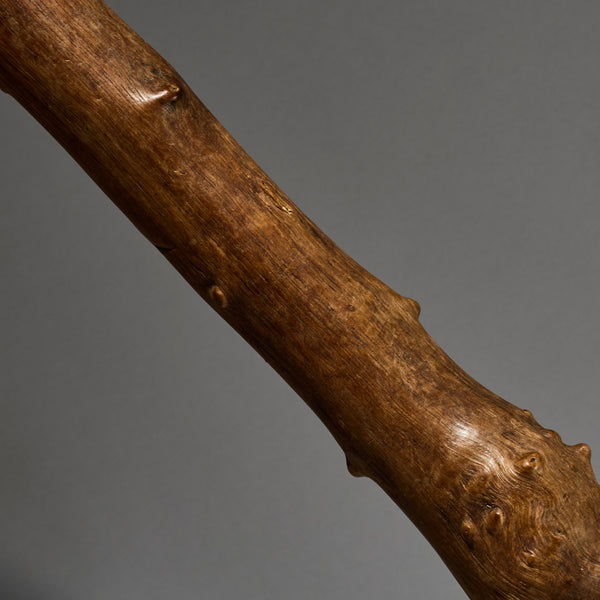 A CHUNKY ORGANIC STAFF FROM PARE TRIBE OF TANZANIA WITH BIRD MOTIFS EAST.AFRICA ( No 6215 )