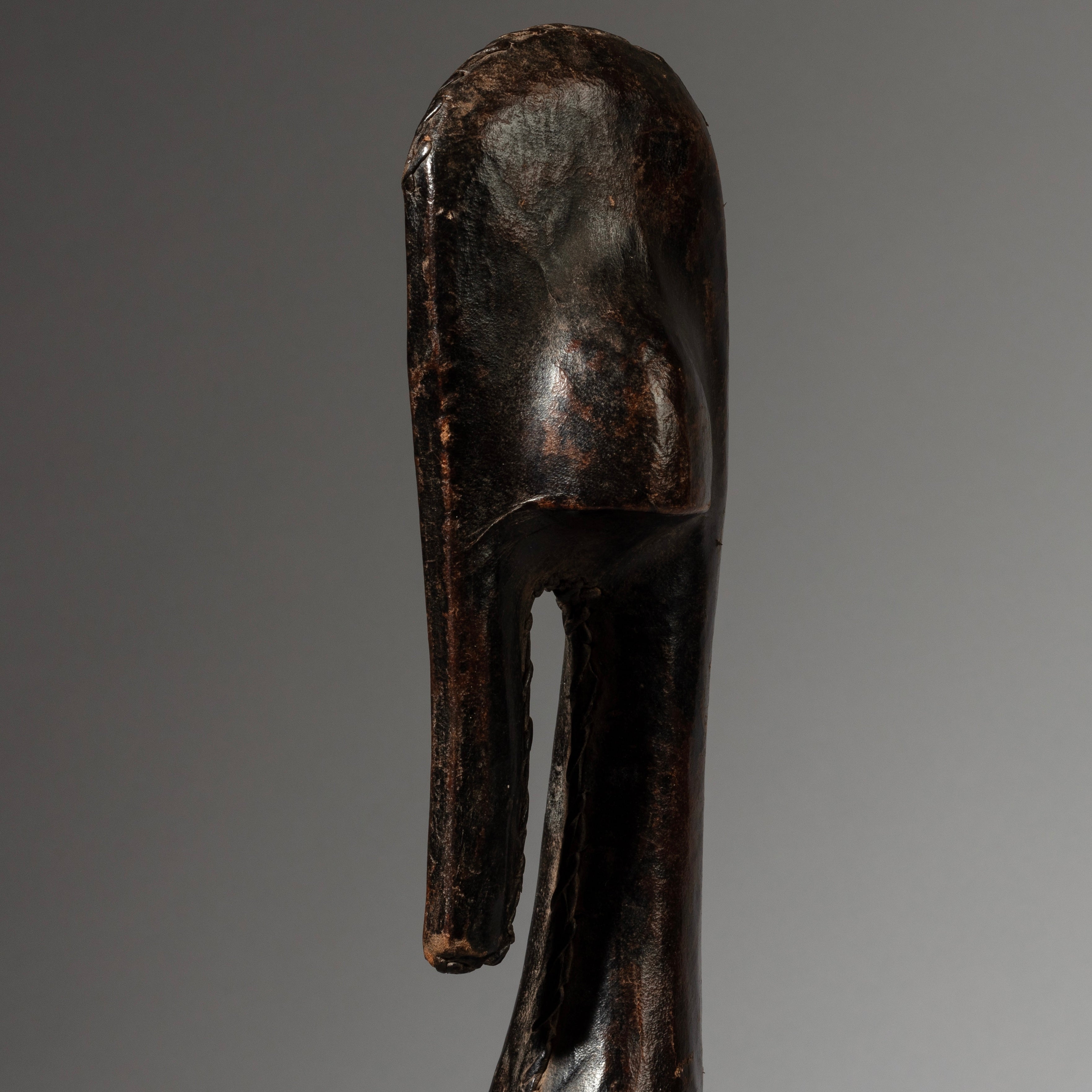 A SUPERB, SUPREMELY TALL LEATHER COVERED DOLL FROM THE MOSSI TRIBE OF BURKINA FASO W AFRICA ( No 2924 )