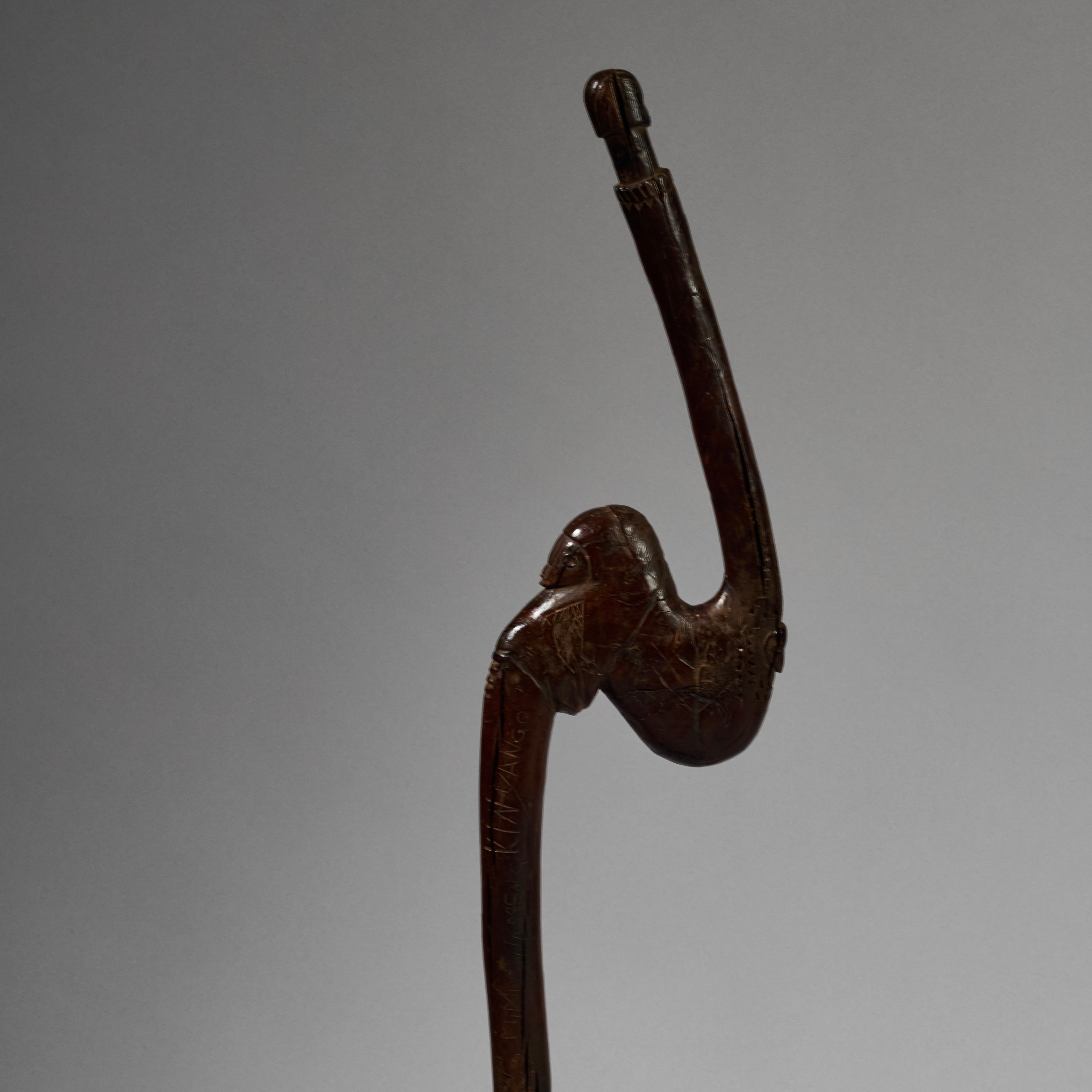 A SERPENTINE ORGANIC STAFF FROM GO GO TRIBE OF TANZANIA EAST.AFRICA ( No 6222)