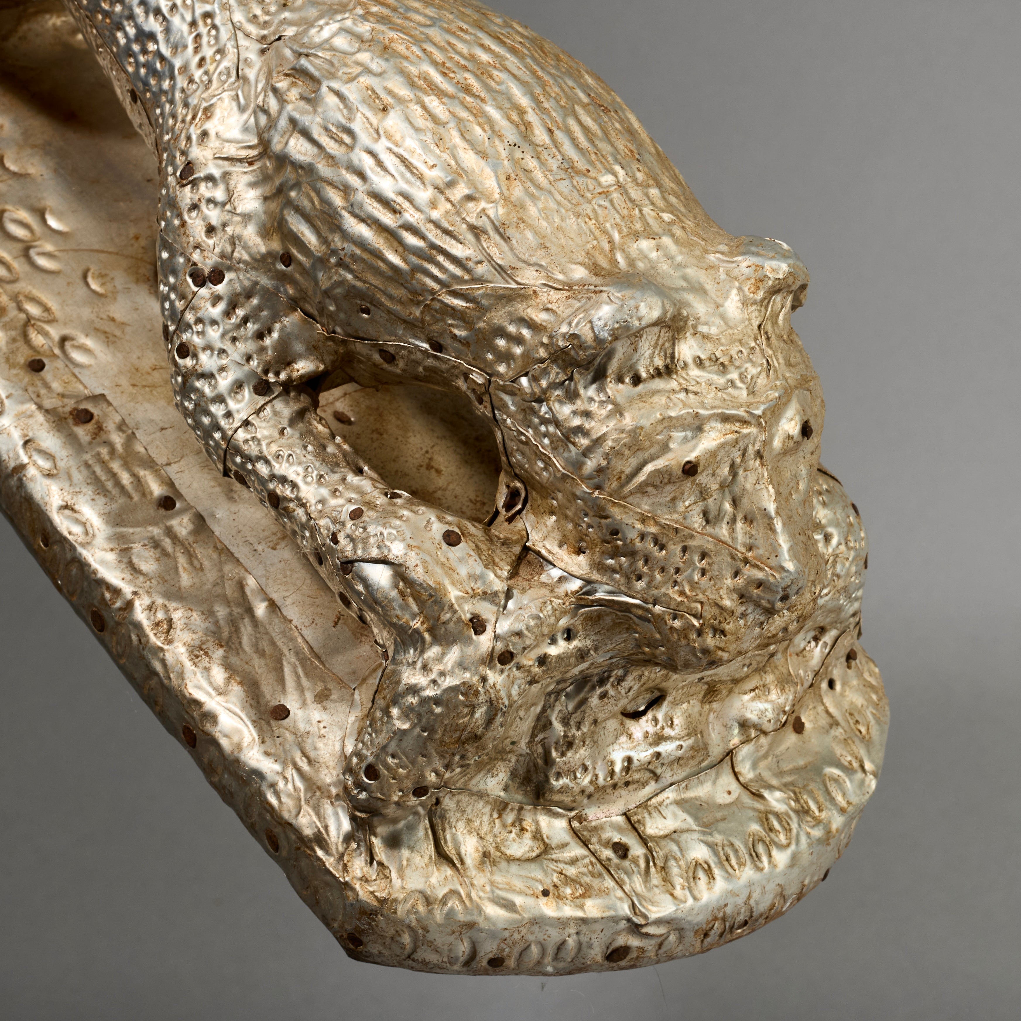 A RARE METAL COVERED LEOPARD PRESTIGE OBJECT , FON TRIBE OF BENIN, W.AFRICA( No 4642 ) (Copy)