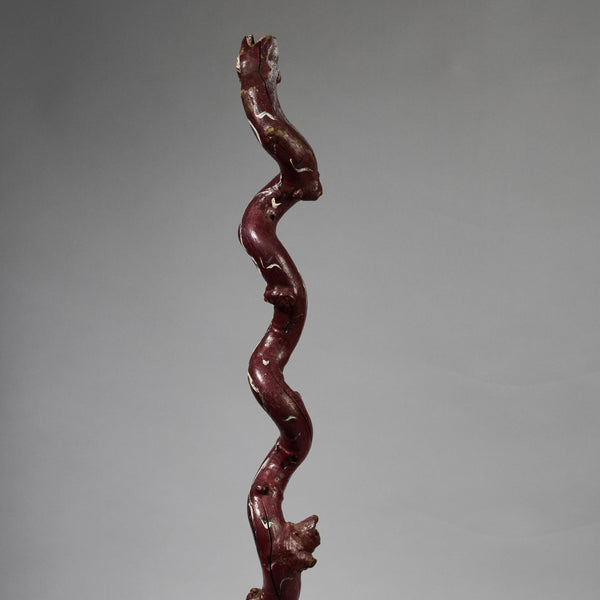A UNIQUE SCULPTURAL TALL SNAKE TALISMAN FROM BURKINA FASO  ( No 6223)