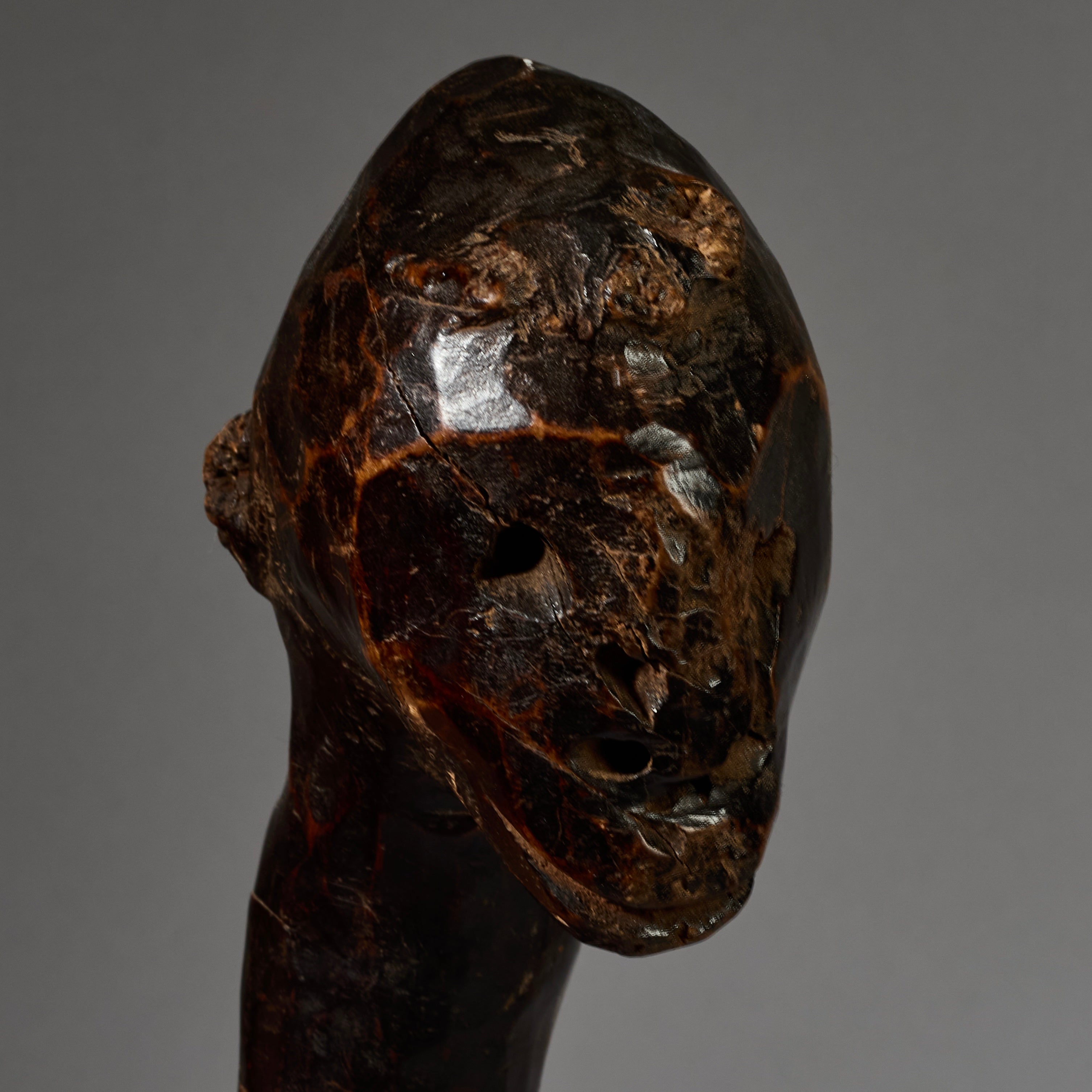 AN ORGANIC DEEPLY PATINATED BARI TRIBE CLUB FROM SUDAN  EAST.AFRICA ( No 6217)