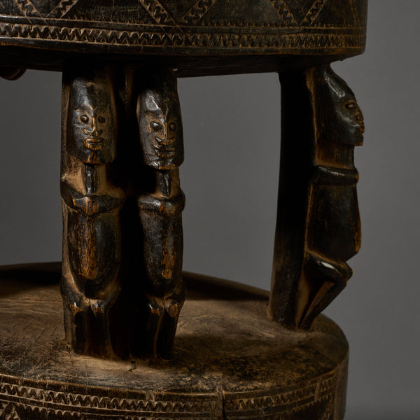 A LARGE ATTRACTIVE FIGURATIVE STOOL FROM THE DOGON TRIBE OF MALI WEST AFRICA( No 6283 )
