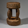 A SOLID GEOMETRIC  MEDIUM STOOL FROM THE DOGON TRIBE OF MALI WEST AFRICA( No 6258 )