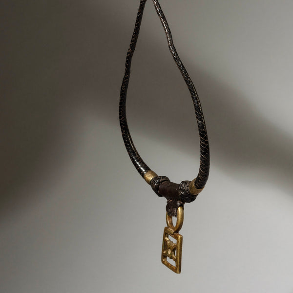 A CHARACTER BRASS NECKLACE, TUAREG TRIBE OF NIGER ( No 2869 )