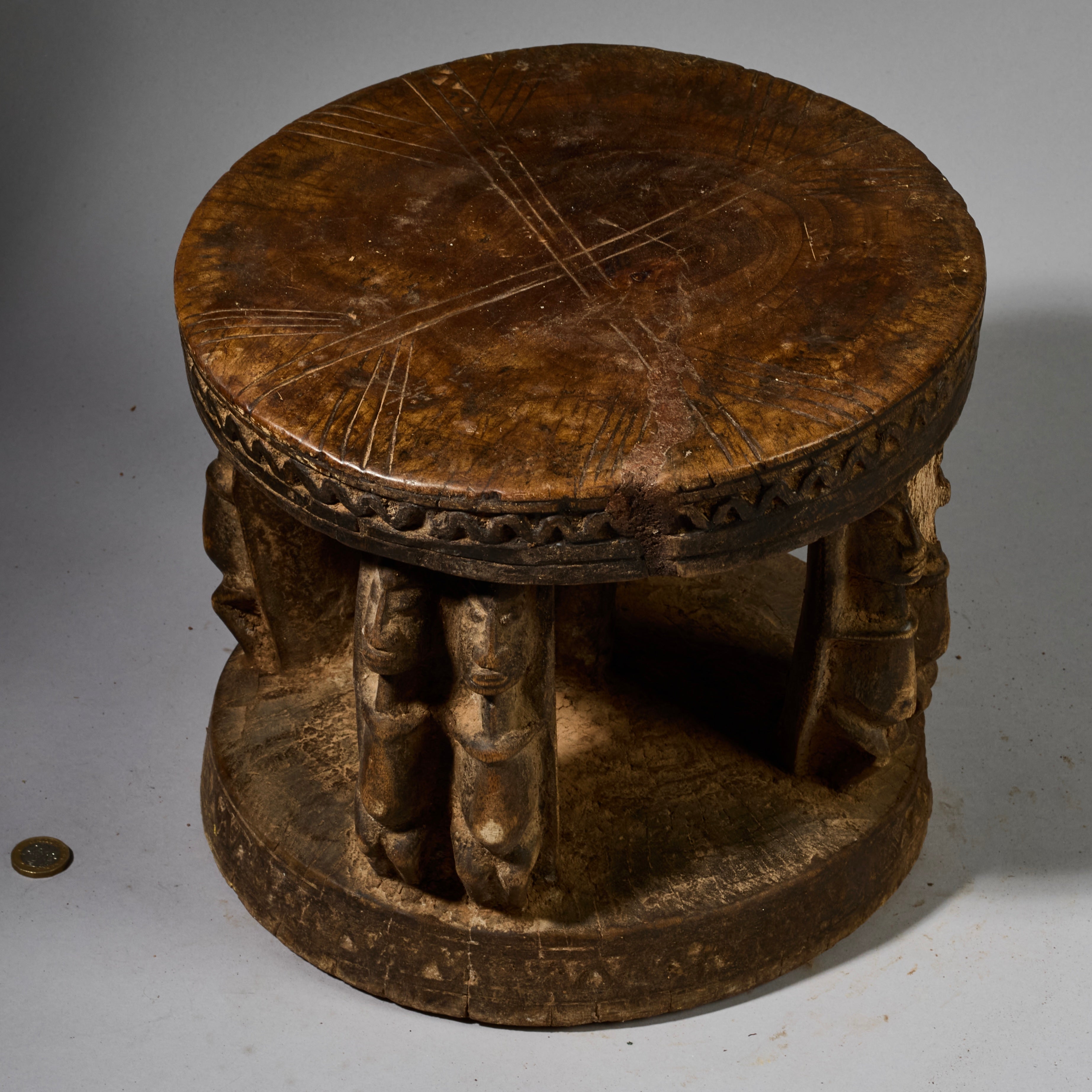 A LOVELY LARGE FIGURATIVE STOOL FROM THE DOGON TRIBE OF MALI WEST AFRICA( No 6282)