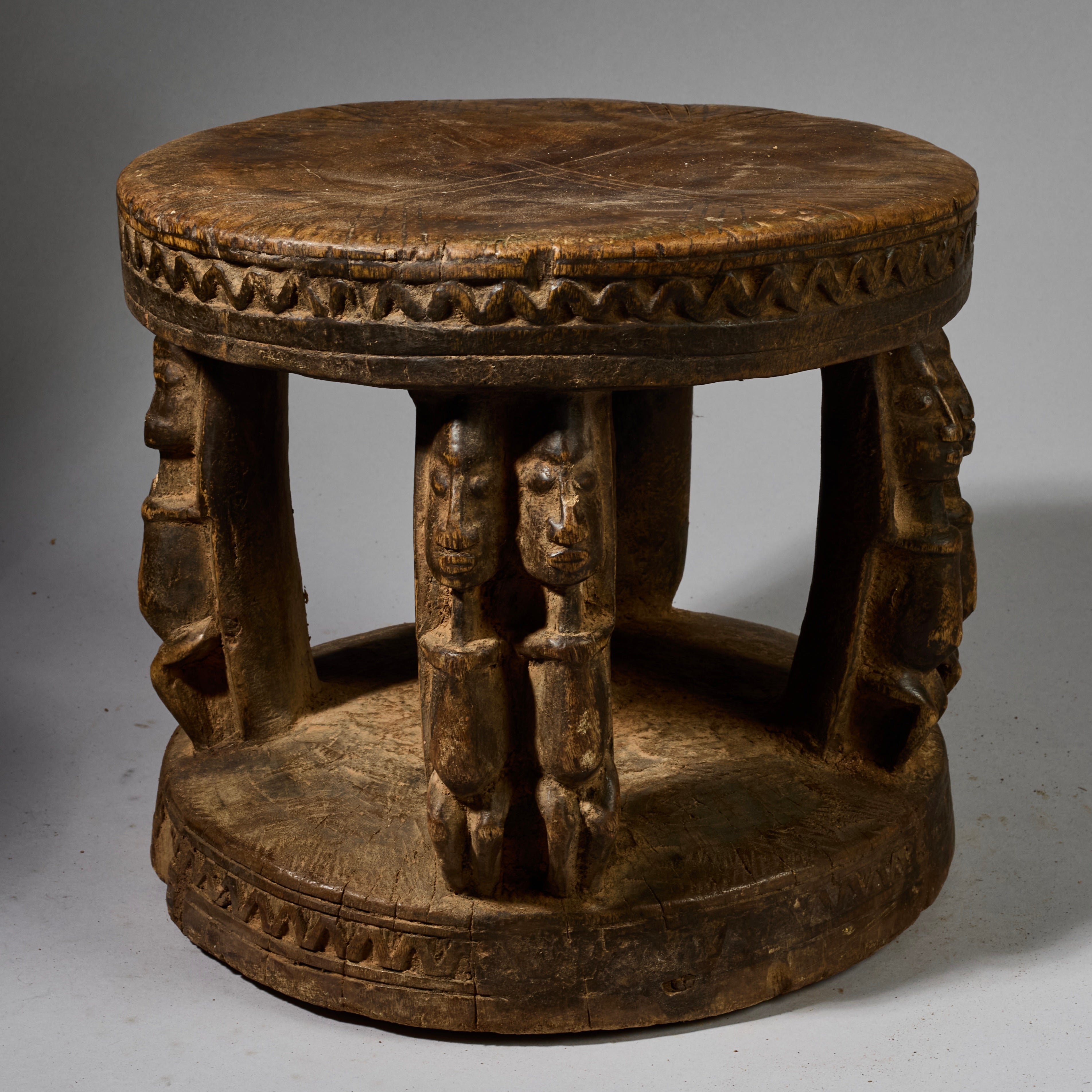 A LOVELY LARGE FIGURATIVE STOOL FROM THE DOGON TRIBE OF MALI WEST AFRICA( No 6282)