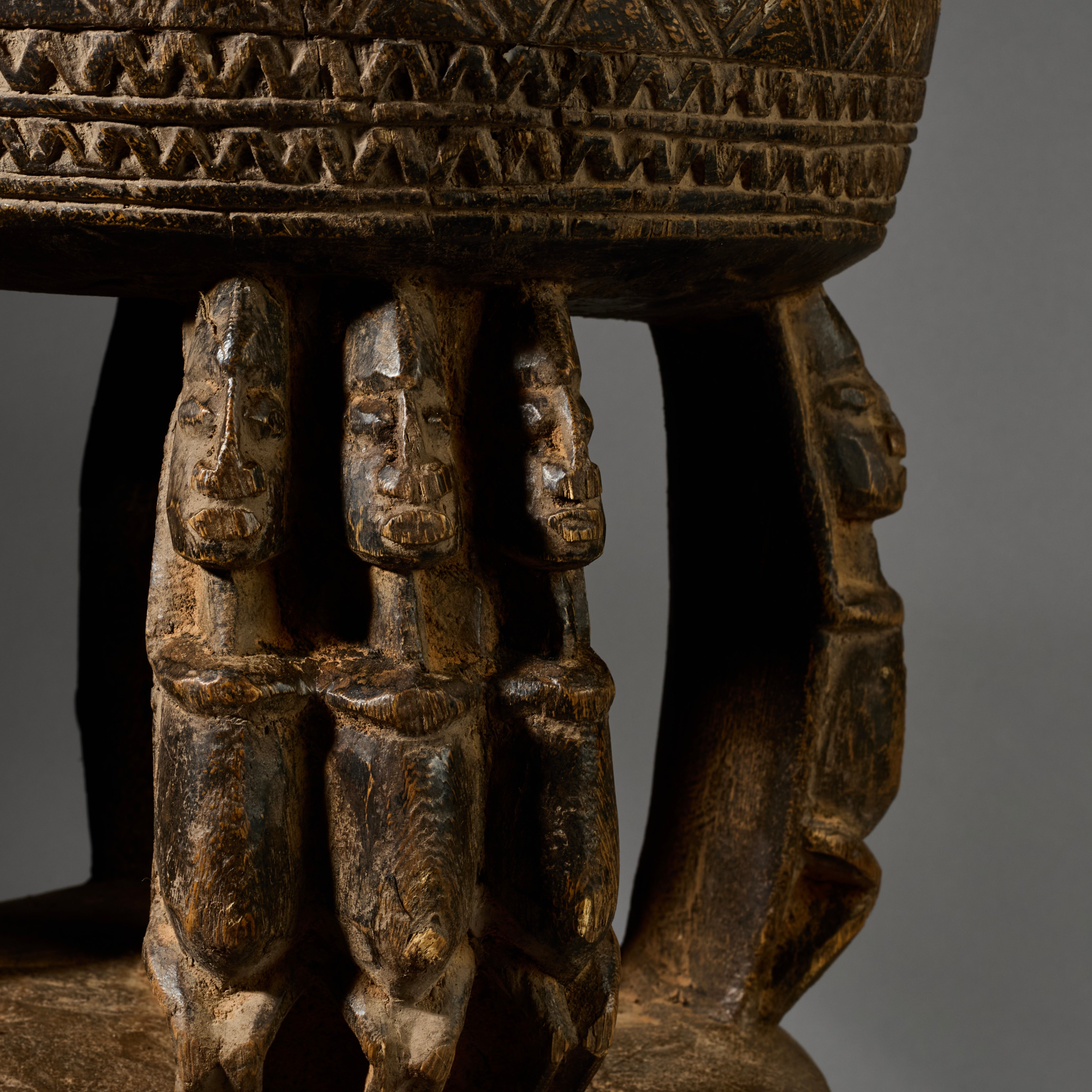 A LARGE FIGURATIVE STOOL FROM THE DOGON TRIBE OF MALI WEST AFRICA( No 6281)