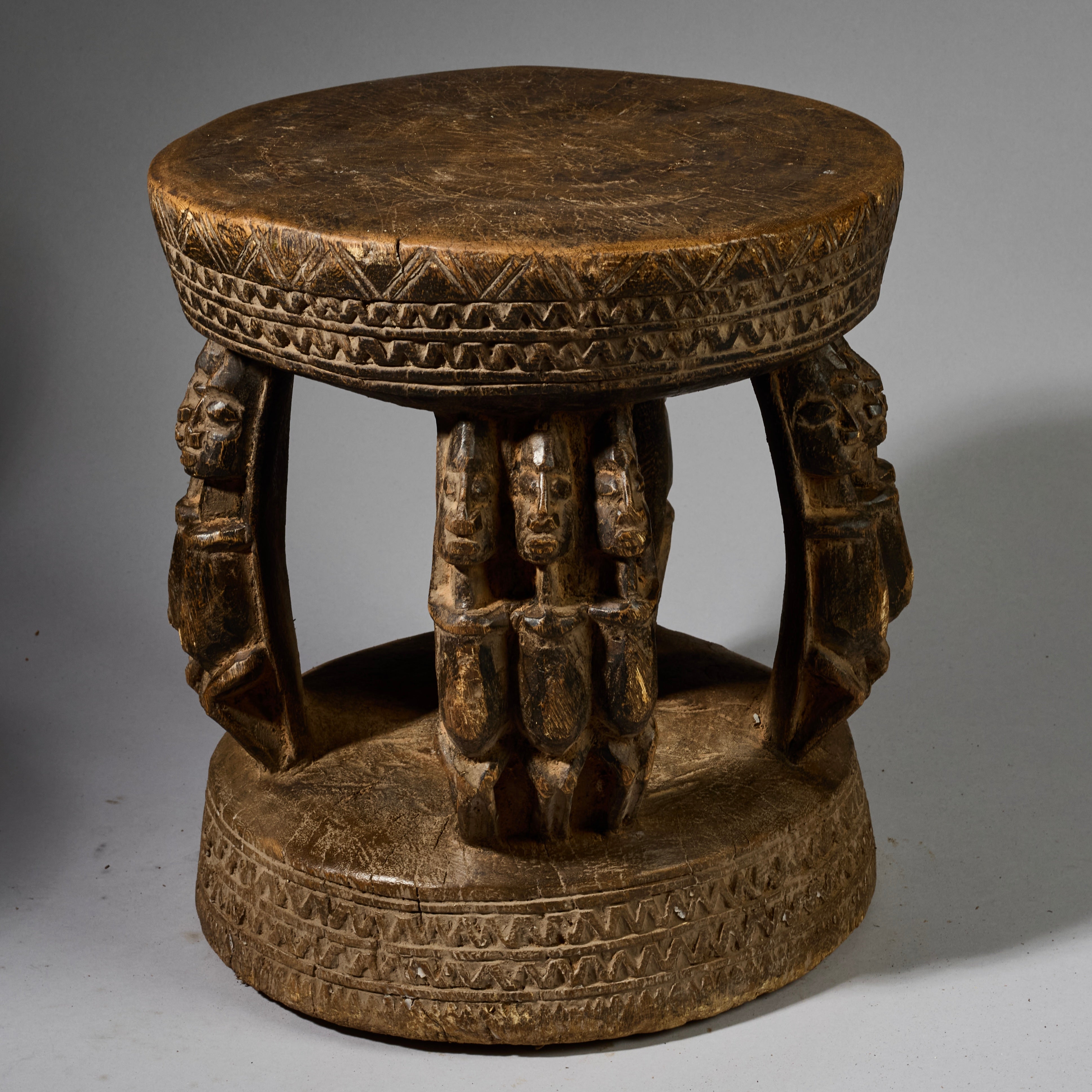 A LARGE FIGURATIVE STOOL FROM THE DOGON TRIBE OF MALI WEST AFRICA( No 6281)