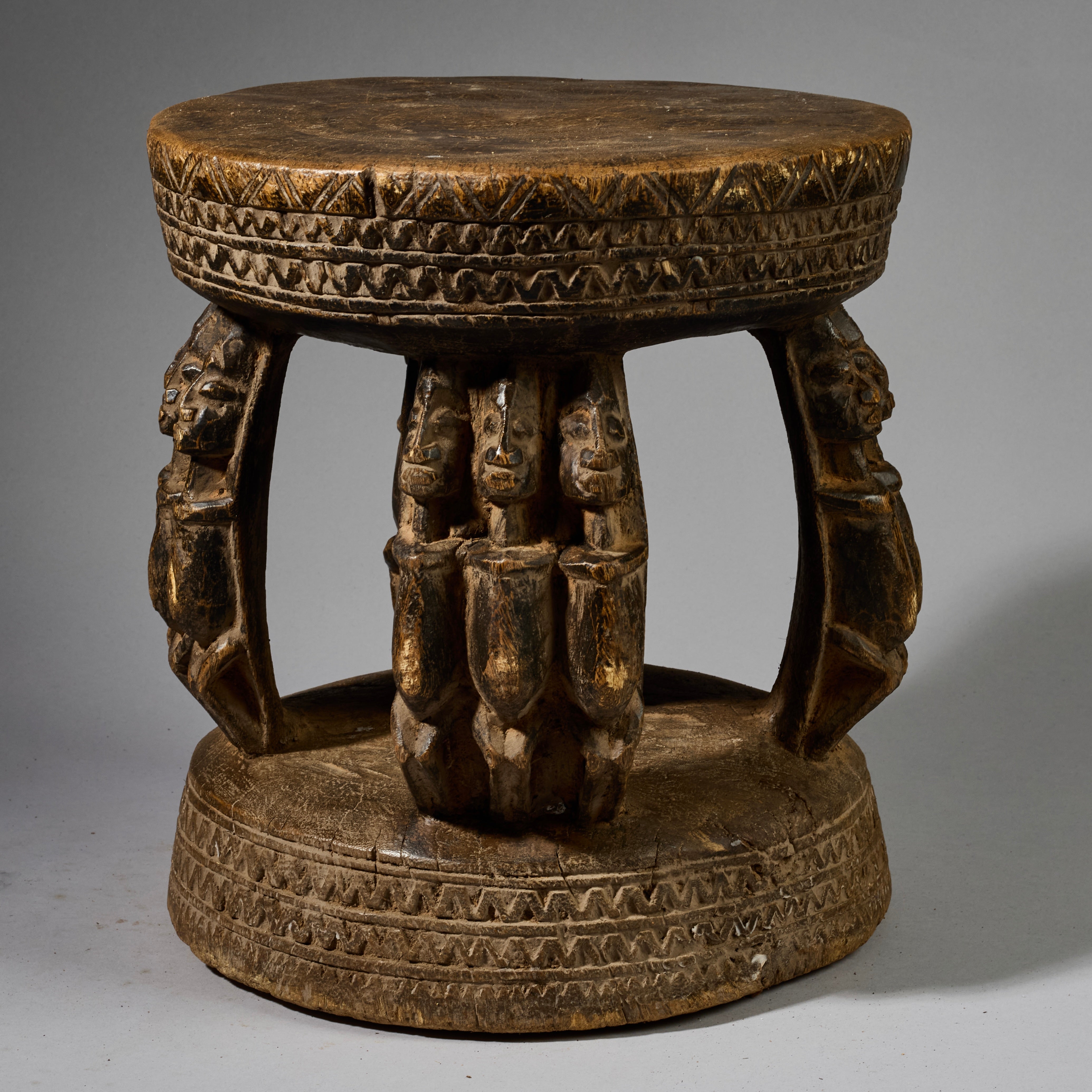 A LARGE FIGURATIVE STOOL FROM THE DOGON TRIBE OF MALI WEST AFRICA( No 6281)