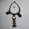 A CHARACTERFUL LEATHER TALISMAN GRIS GRIS NECKLACE, TUAREG TRIBE NIGER ( No 6250)