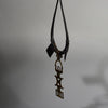 A CHARACTERFUL LEATHER TALISMAN GRIS GRIS NECKLACE, TUAREG TRIBE NIGER ( No 6250)
