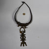 A CHARACTERFUL LEATHER TALISMAN GRIS GRIS NECKLACE, TUAREG TRIBE NIGER ( No 6248)