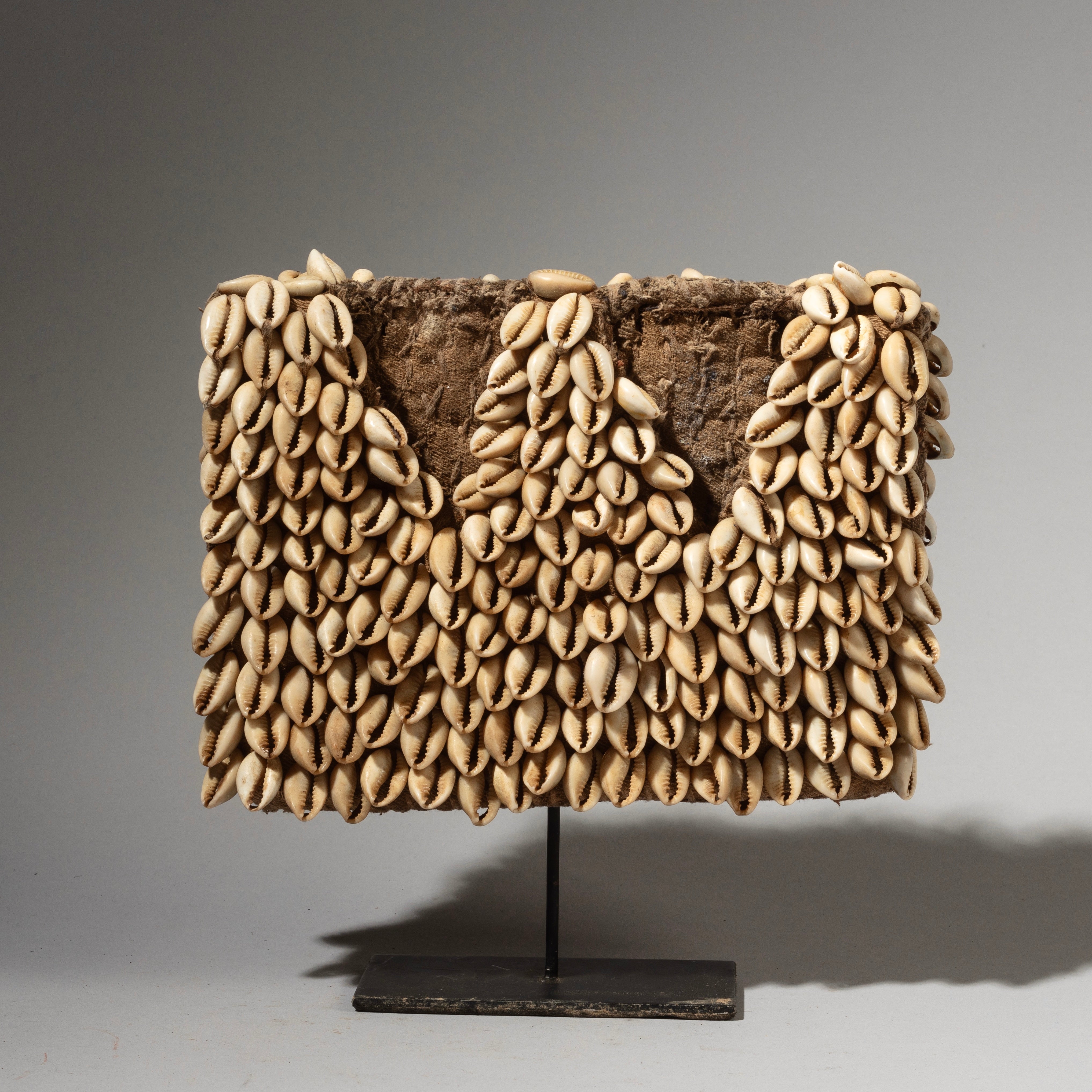 A SCULPTURAL DOUBLE COWRIE SHELL IBEJI JACKET FROM YORUBA TRIBE OF NIGERIA W AFRICA ( No 2951 )