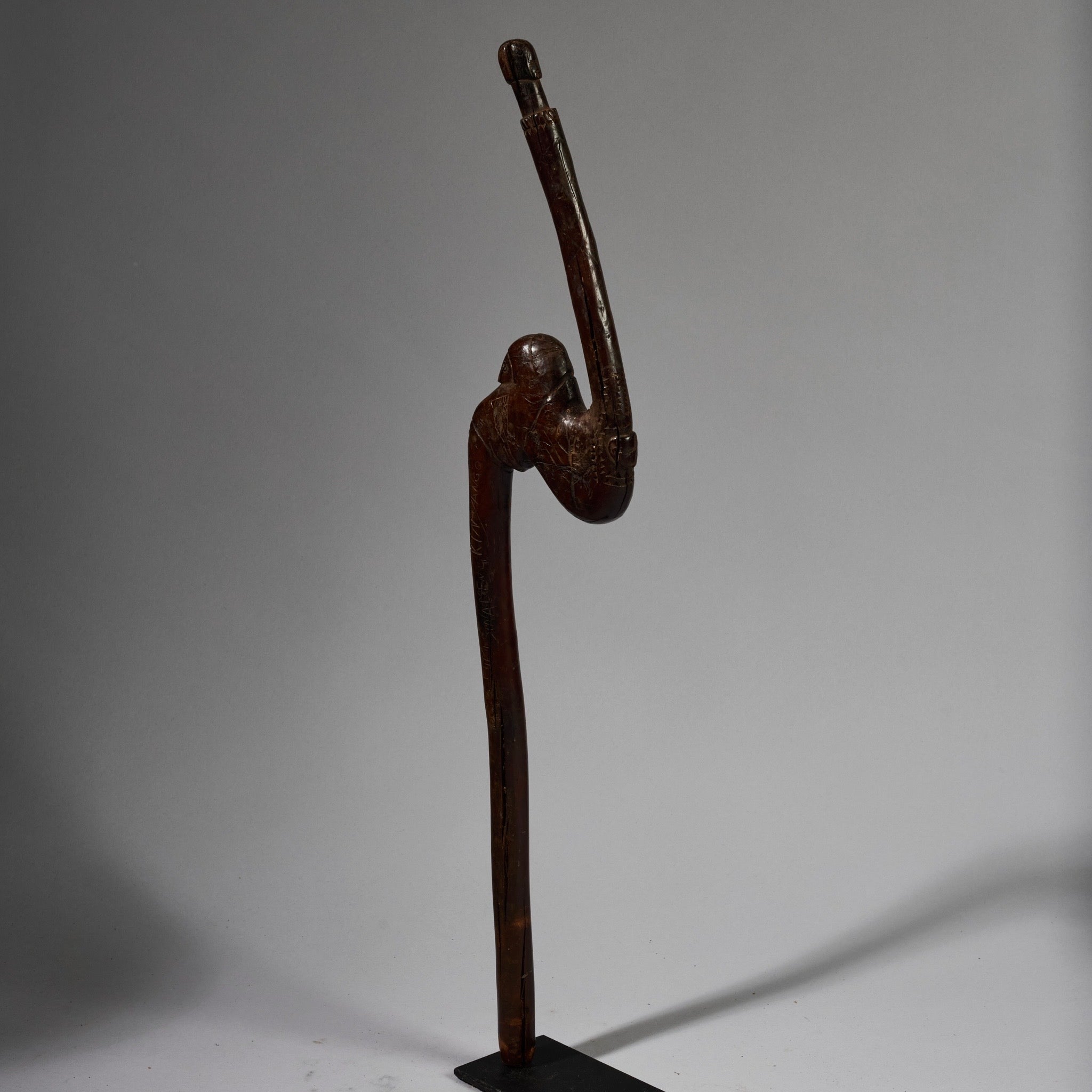 A SERPENTINE ORGANIC STAFF FROM GO GO TRIBE OF TANZANIA EAST.AFRICA ( No 6222)