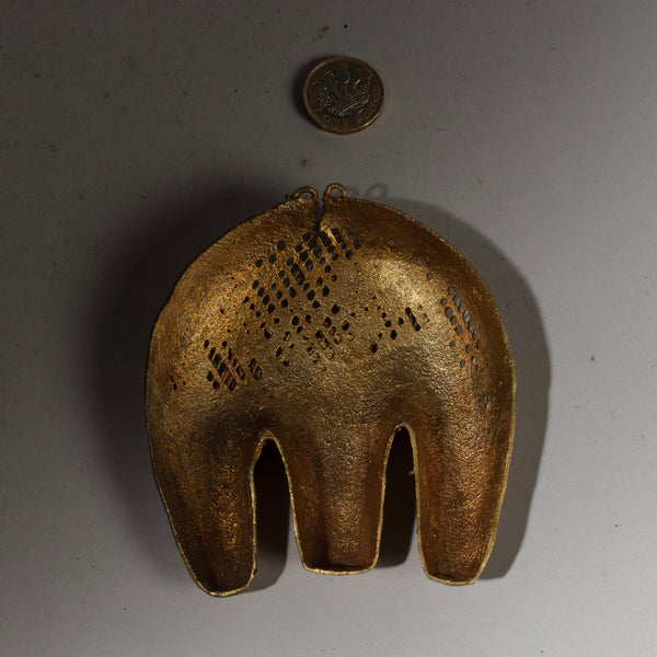 A BIG BRASS PENDANT, BAULE TRIBE IVORY COAST   ( No 2887 )