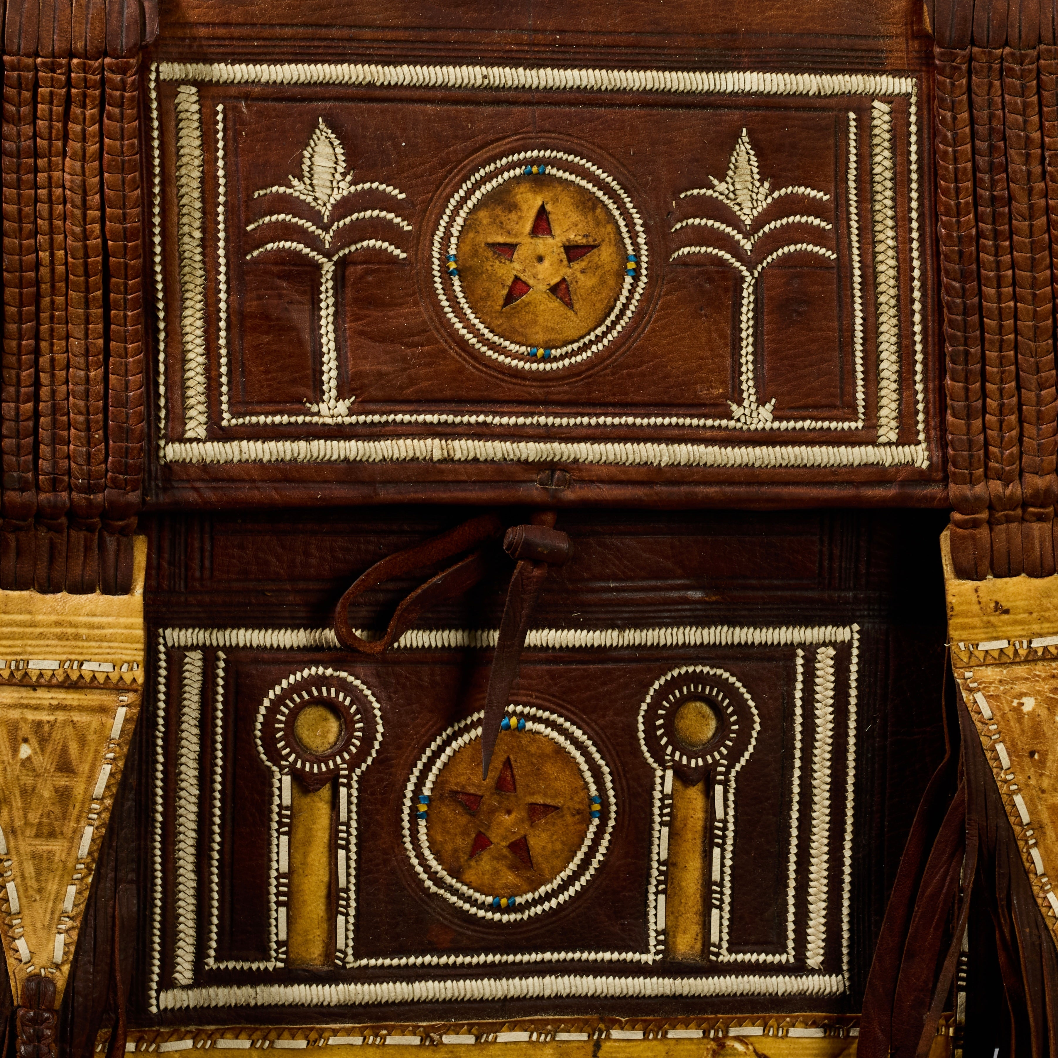 A REFINED OLD LEATHER BAG WITH MAGICAL DECORATION, HAUSA TRIBE OF NIGERIA ( No 6289