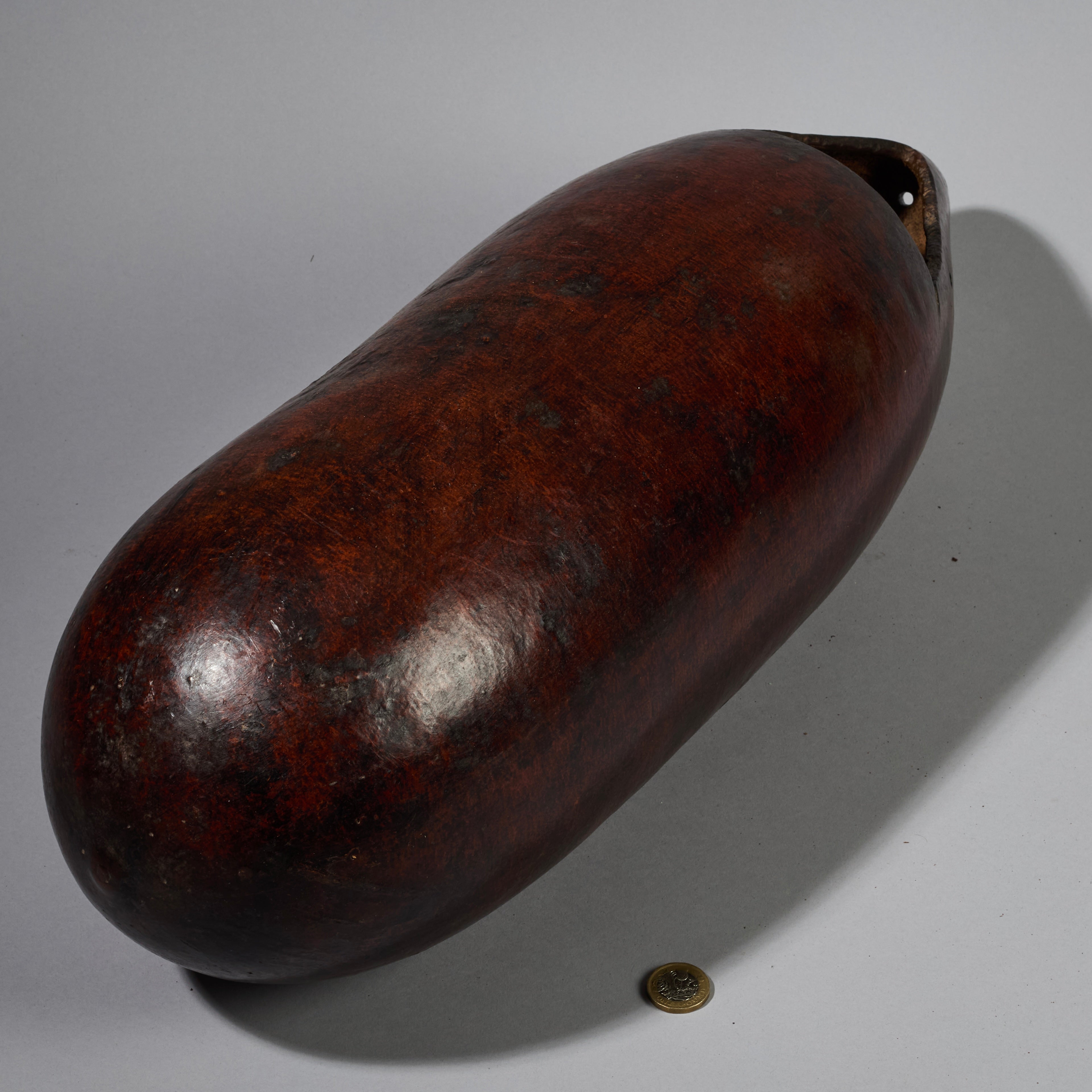 A LARGE UNUSUAL CALABASH CONTAINER FROM LOBI TRIBE OF BURKINA FASO NIGER ( No 6249)