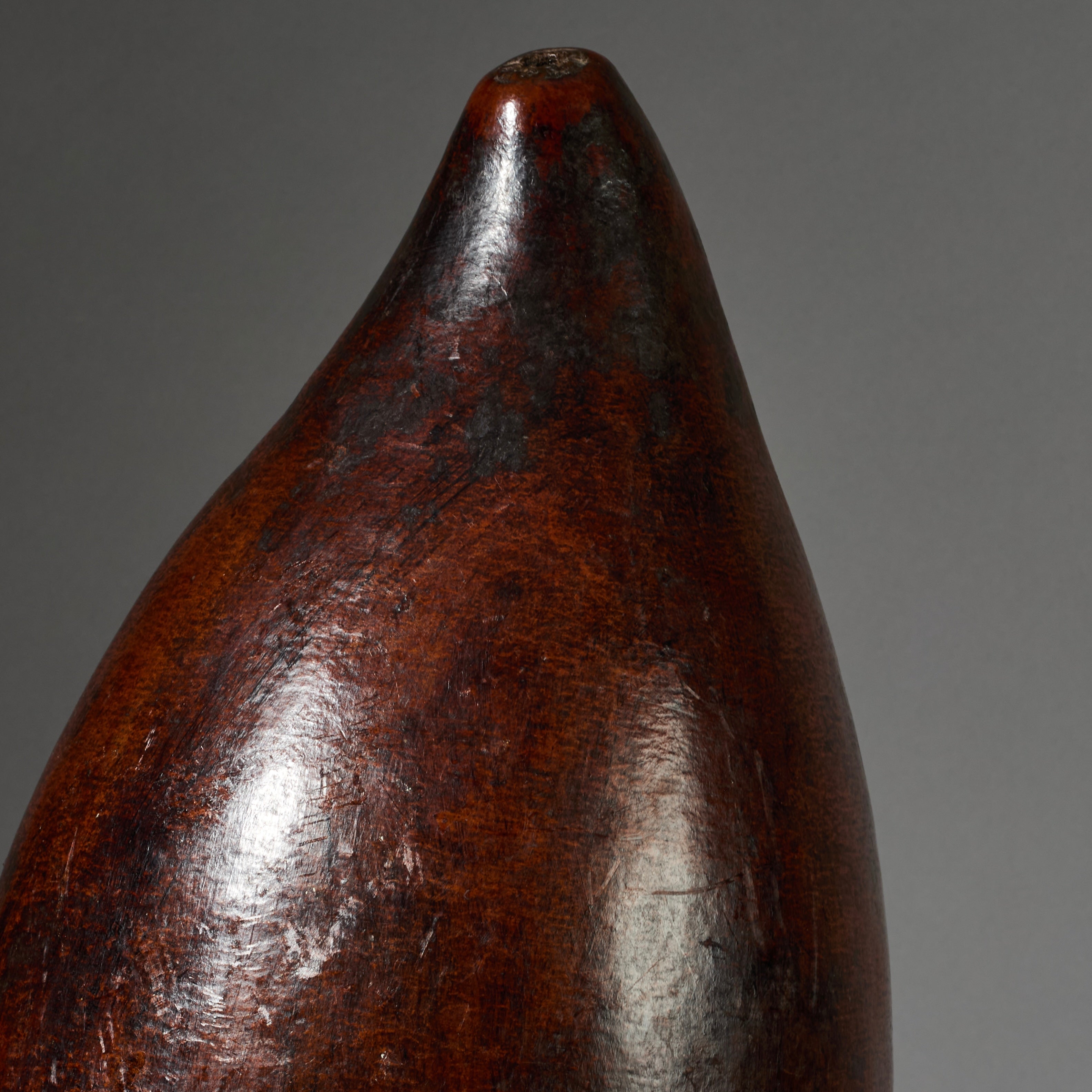 A LARGE UNUSUAL CALABASH CONTAINER FROM LOBI TRIBE OF BURKINA FASO NIGER ( No 6249)