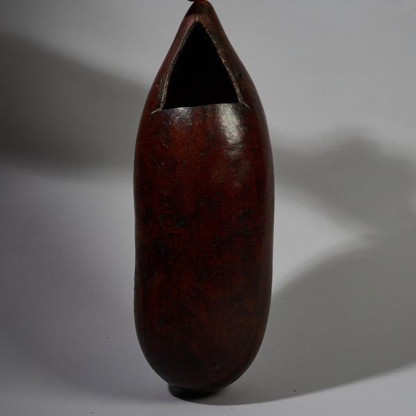 A LARGE UNUSUAL CALABASH CONTAINER FROM LOBI TRIBE OF BURKINA FASO NIGER ( No 6249)