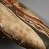 A LARGE GRAPHIC PIGMENT HIDE SHIELD, MAASAI TRIBE  E.AFRICA..EX UK COLLECTION   ( No 6293 )