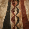 A LARGE GRAPHIC PIGMENT HIDE SHIELD, MAASAI TRIBE  E.AFRICA..EX UK COLLECTION   ( No 6293 )