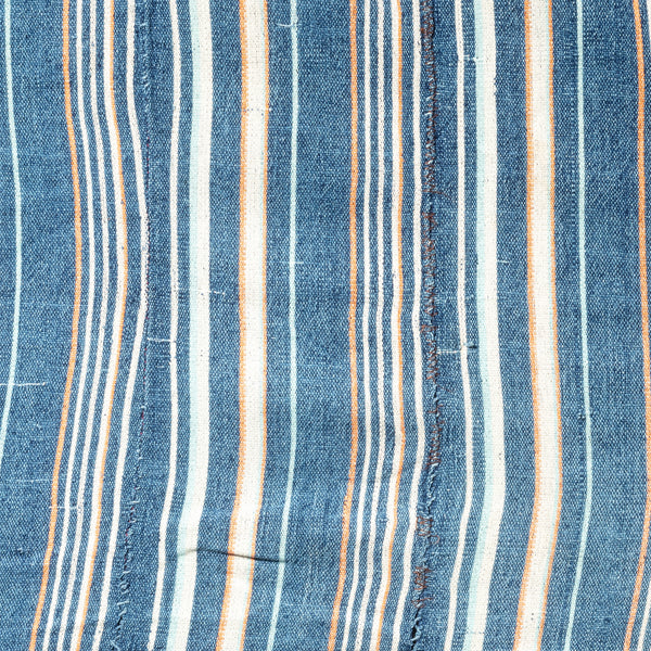 A PRETTY STRIPED INDIGO CLOTH FROM NORTHERN GHANA ( No 2960 )