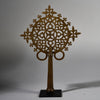 A PRETTY BRASS 18THC PROCESSIONAL CROSS FROM ETHIOPIA , EX UK COLLECTION  ( No 6301)