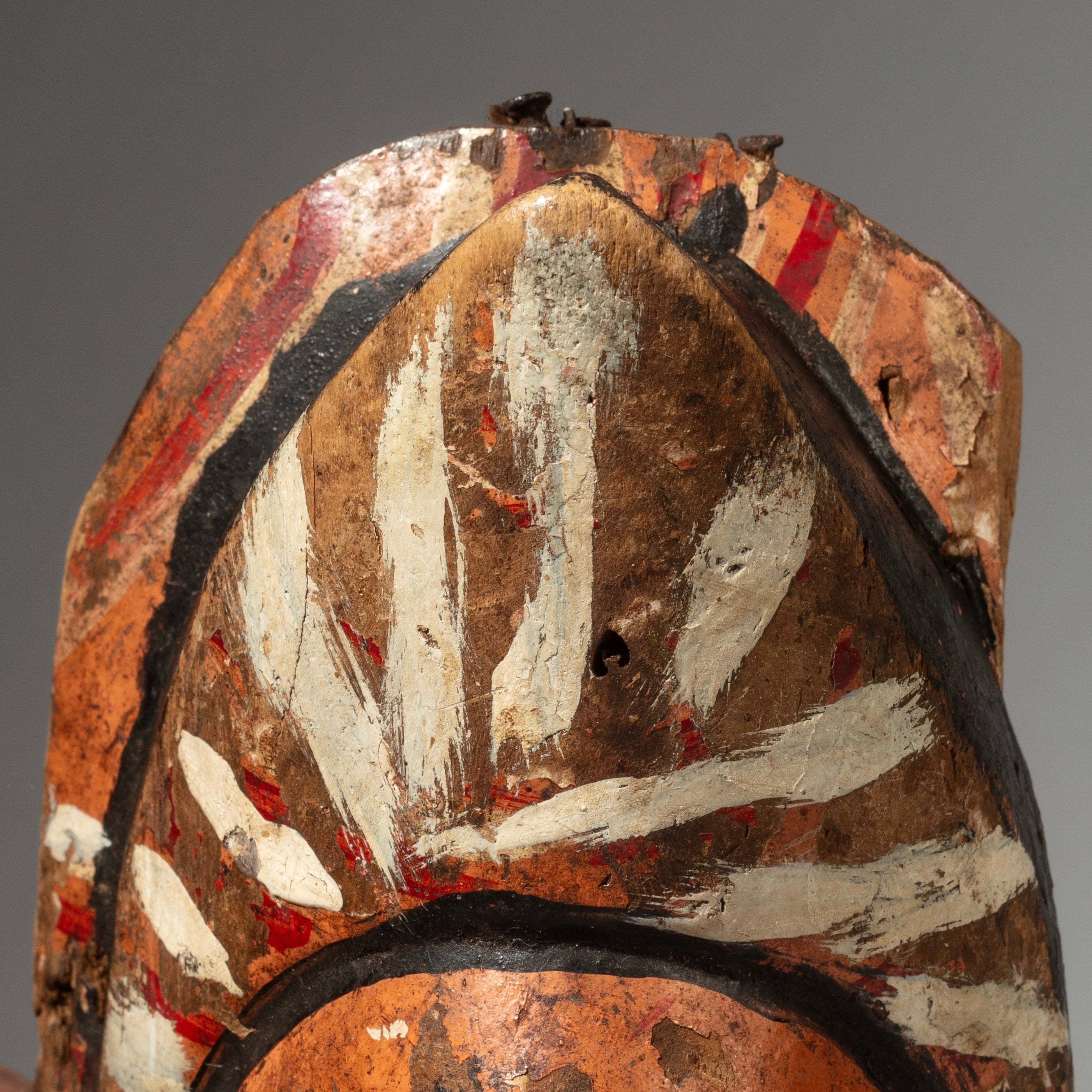 A CHARACTER RICH PAINTED IBIBIO MASK EX UK COLL. FROM NIGERIA W.AFRICA ( No 2948 ).