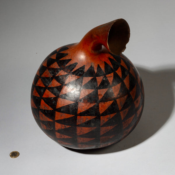 A BIG, + BEAUTIFUL GOURD VESSEL FROM TUTSI TRIBE OF RWANDA E. AFRICA(